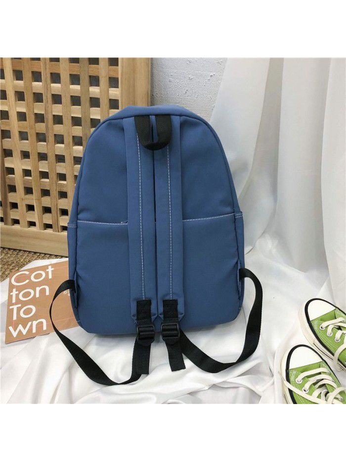 Double shoulder schoolbag 2020 new classic college style solid color large capacity student bag backpack 