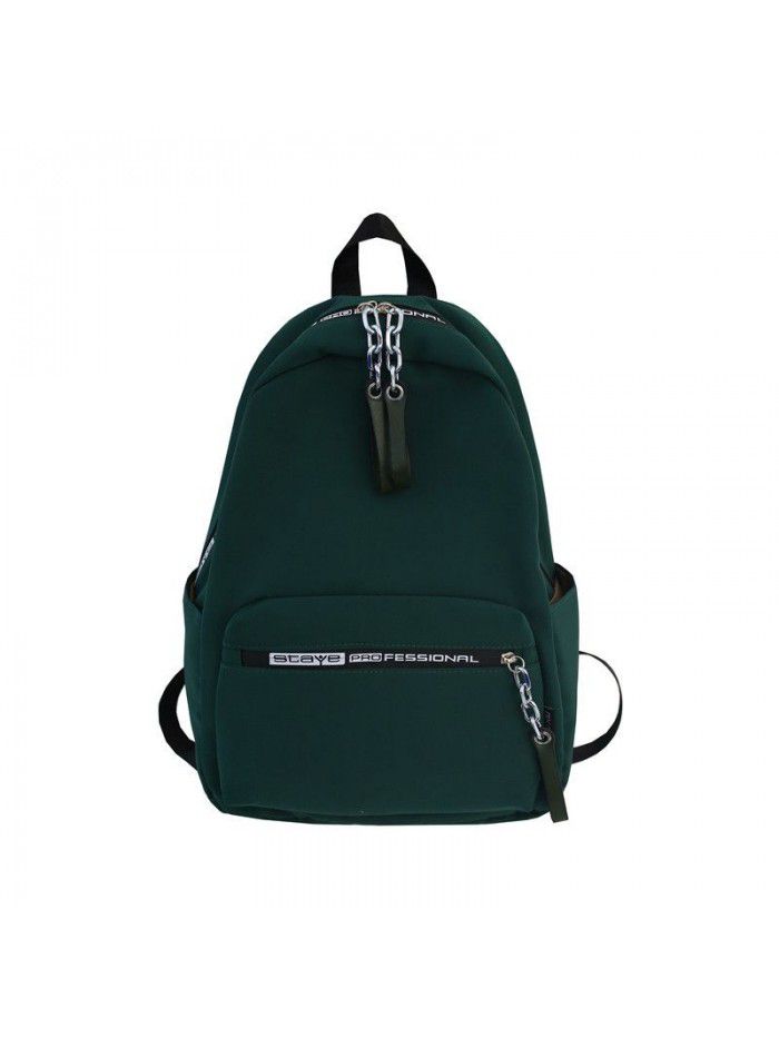  new college style Nylon Backpack simple and fashionable solid color schoolbag for boys and girls can be customized