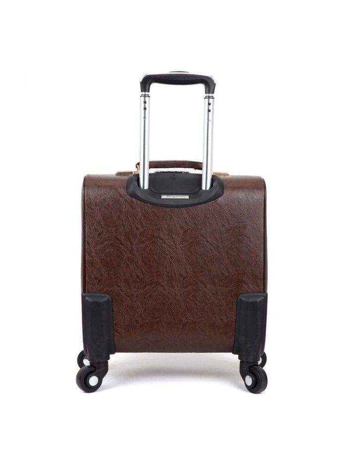 Leather suitcase, trolley case, men's and women's business boarding case, 18 inch 16 suitcase, universal wheel code luggage case