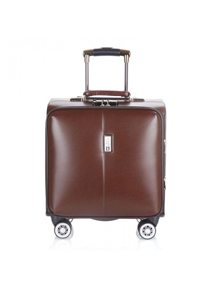 18 inch business Trolley Case universal wheel men's suitcase soft case password case female boarding case leather case