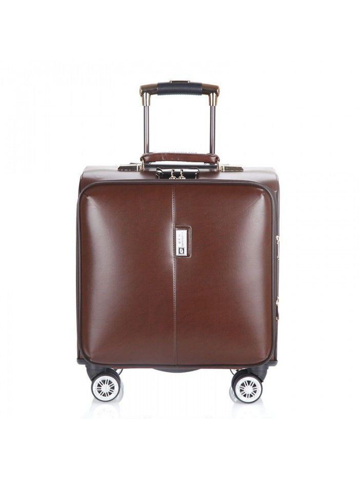 18 inch business Trolley Case universal wheel men's suitcase soft case password case female boarding case leather case