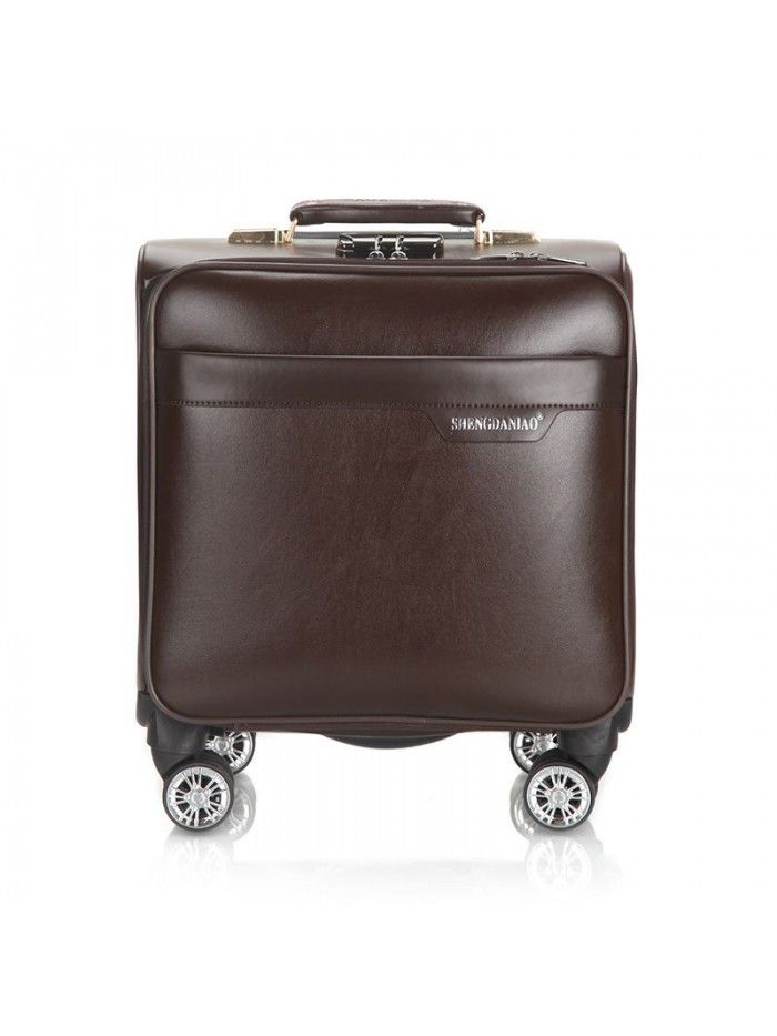 Business Trolley Case universal wheel 20 inch boarding case 16 inch men's and women's suitcase luggage code box soft leather case