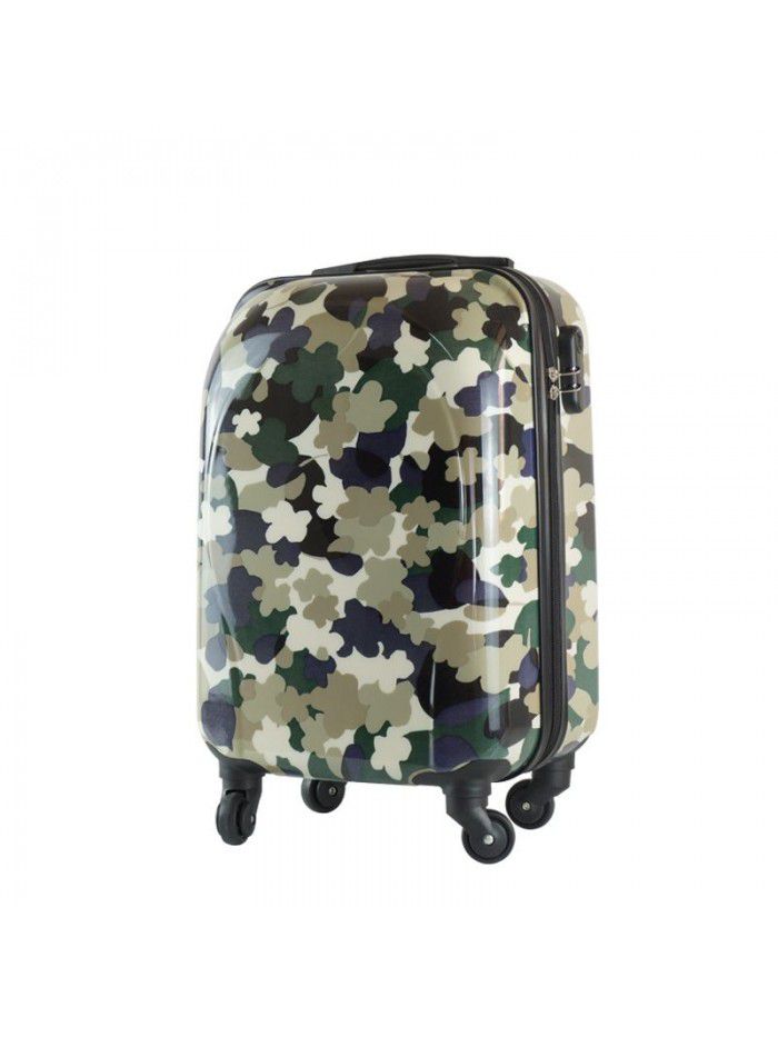 Camouflage Trolley Case 18 inch customized PC suitcase for men and women to travel outdoors children's Mini luggage