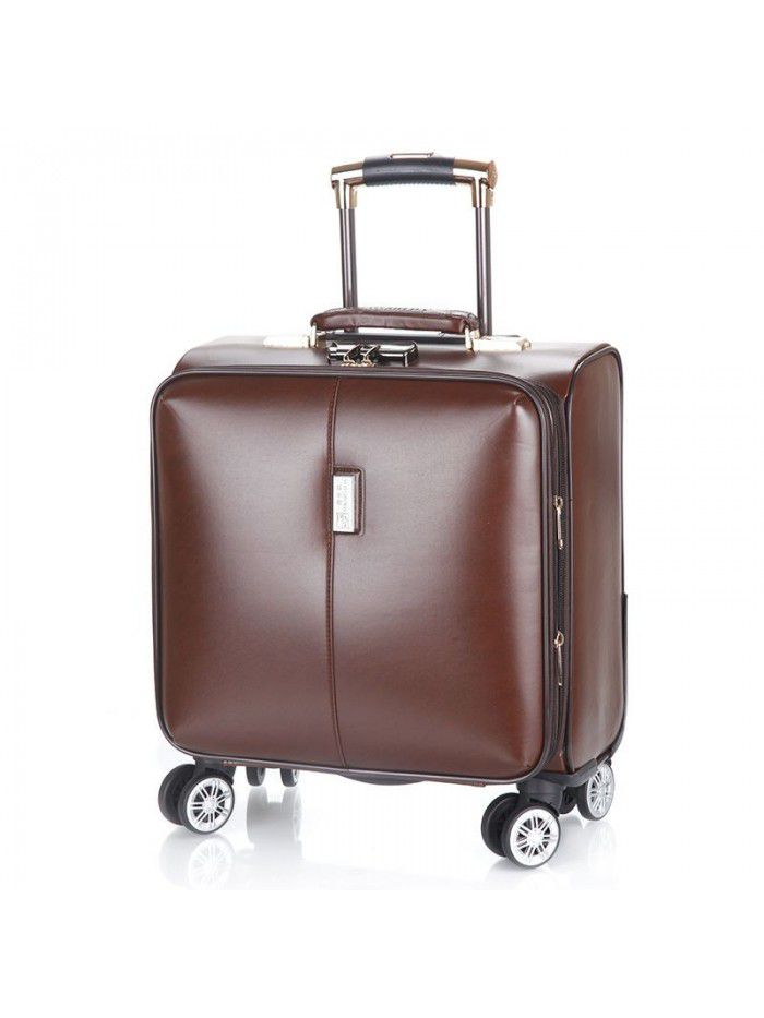 18 inch business Trolley Case universal wheel men's suitcase soft case password case female boarding case leather case