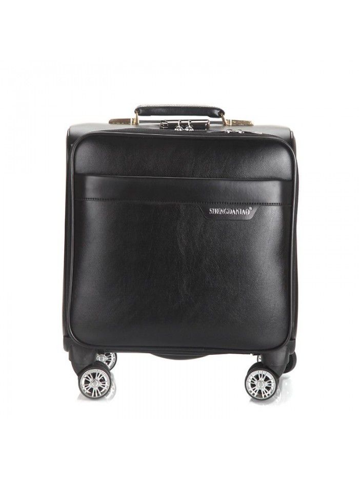 Business Trolley Case universal wheel 20 inch boarding case 16 inch men's and women's suitcase luggage code box soft leather case