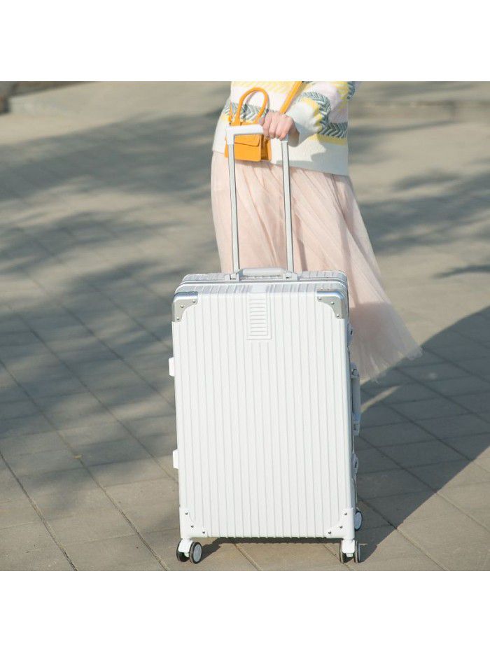 Luggage net red Trolley Case women's aluminum frame suitcase universal wheel men's code box 20 inch 24 leather box 28 