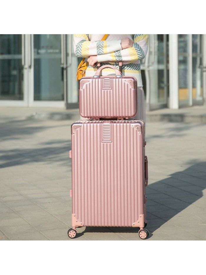 Luggage net red Trolley Case women's aluminum frame suitcase universal wheel men's code box 20 inch 24 leather box 28 