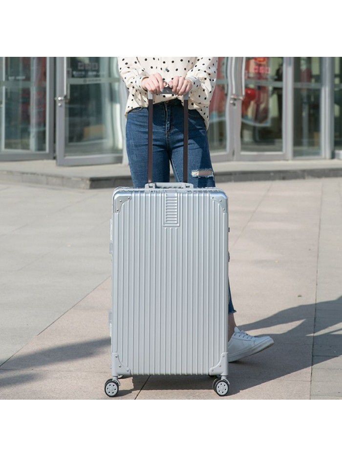 Luggage net red Trolley Case women's aluminum frame suitcase universal wheel men's code box 20 inch 24 leather box 28 