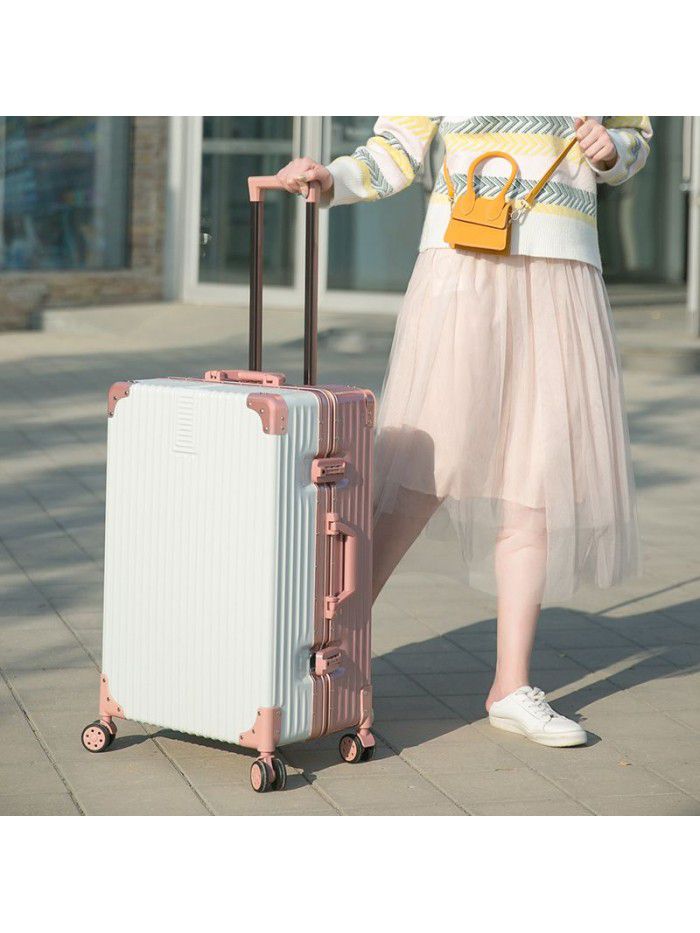 Luggage net red Trolley Case women's aluminum frame suitcase universal wheel men's code box 20 inch 24 leather box 28 