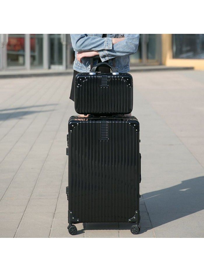 Luggage net red Trolley Case women's aluminum frame suitcase universal wheel men's code box 20 inch 24 leather box 28 