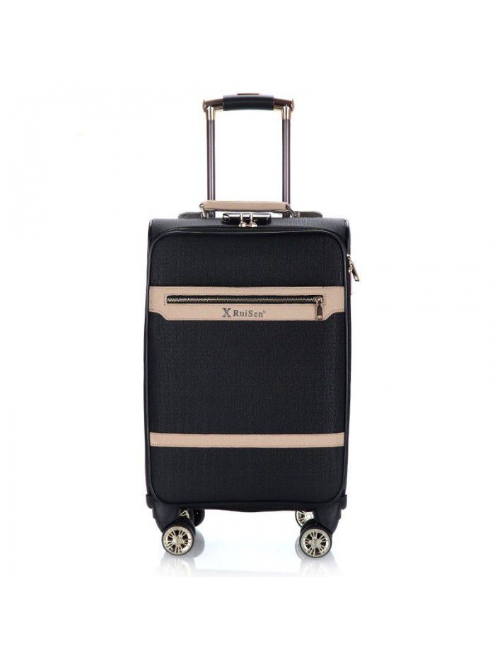 Pu Trolley Case universal wheel business retro 20 men travel women Trolley Case 18 inch password leather case manufacturer 