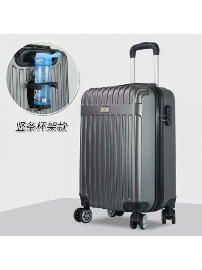 Fashion cup rack trolley case student luggage universal wheel suitcase 24 inch password boarding box