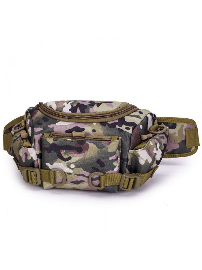 New canvas waist bag men's and women's multifunctional outdoor sports waist bag ultra thin running waist bag pocket change mobile phone bag