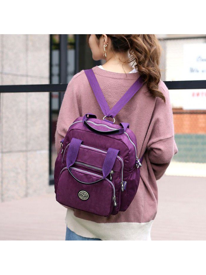 Nylon mummy bag single shoulder cross carry large capacity women's bag travel backpack multi function fashion bag