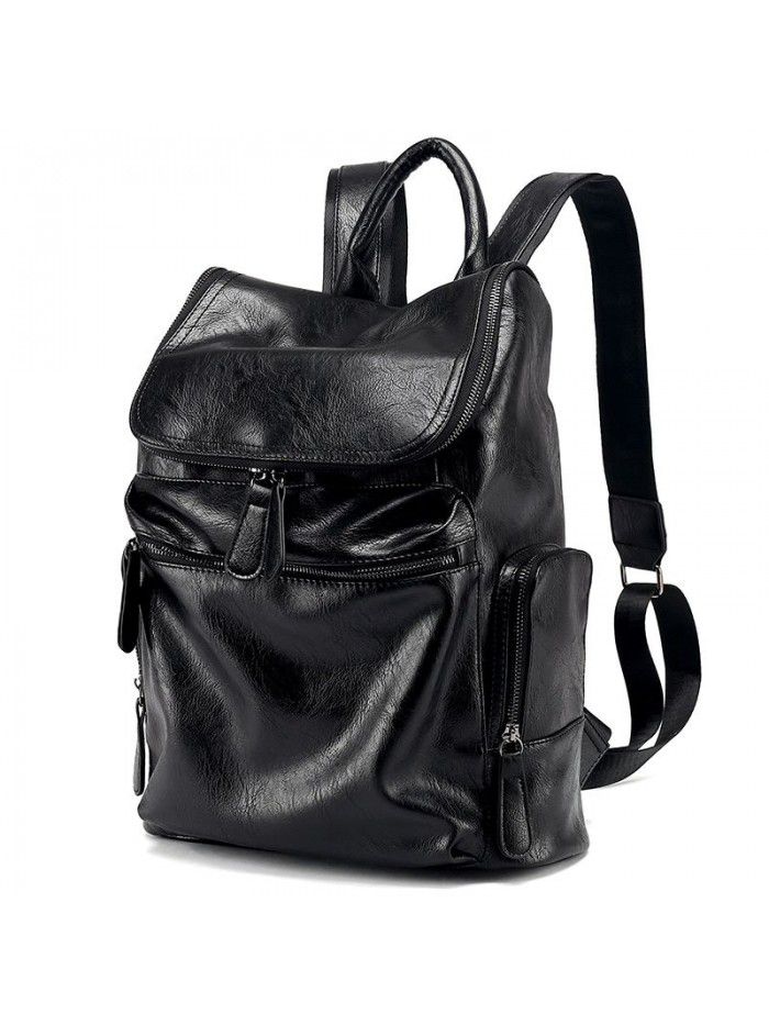  Korean backpack men's bag fashion computer bag sports travel backpack Leather Backpack