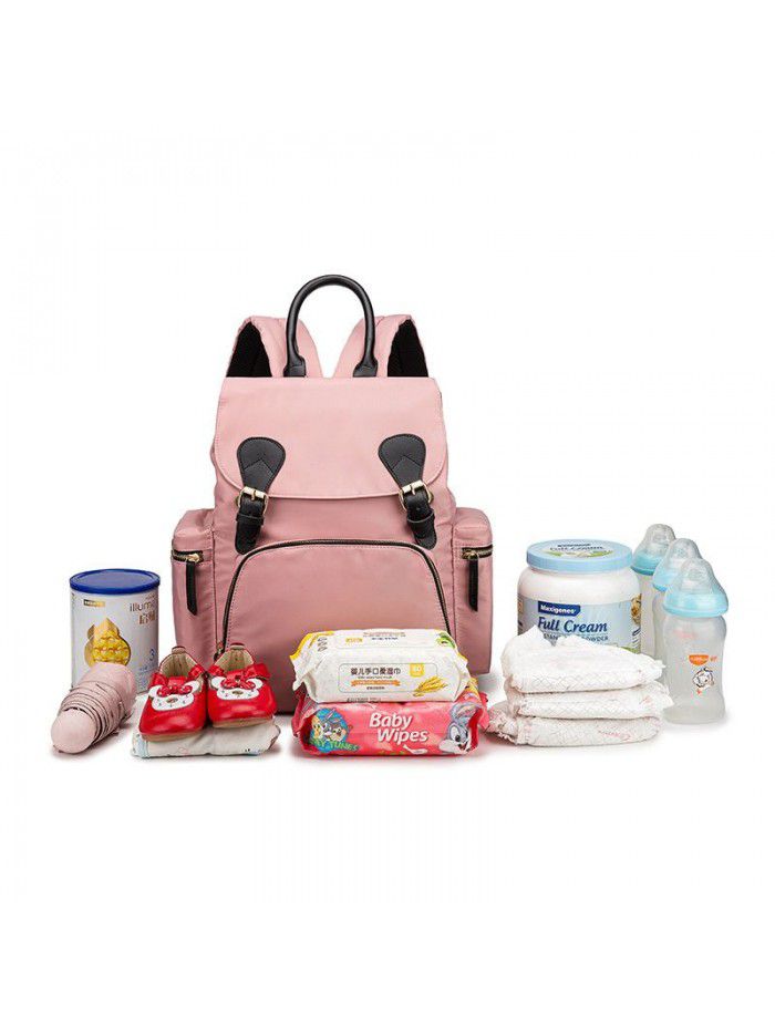 Fashionable double shoulder Mommy bag multi function waterproof Mommy bag large capacity going out mother baby bag diaper back milk bag