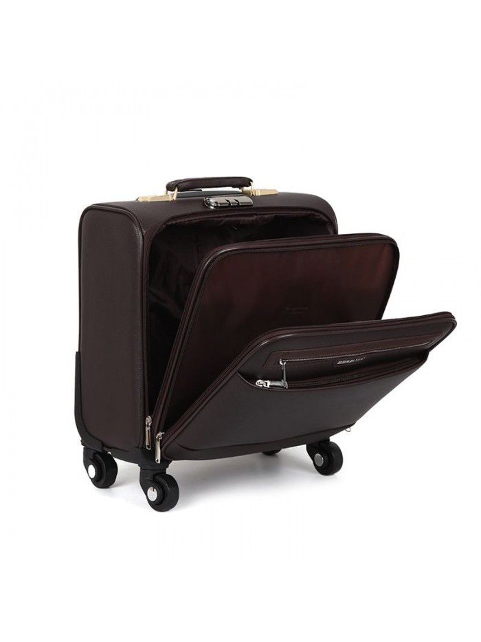 New Pu business boarding Mini student suitcase 18 inch universal wheel trolley case small fresh suitcase wholesale