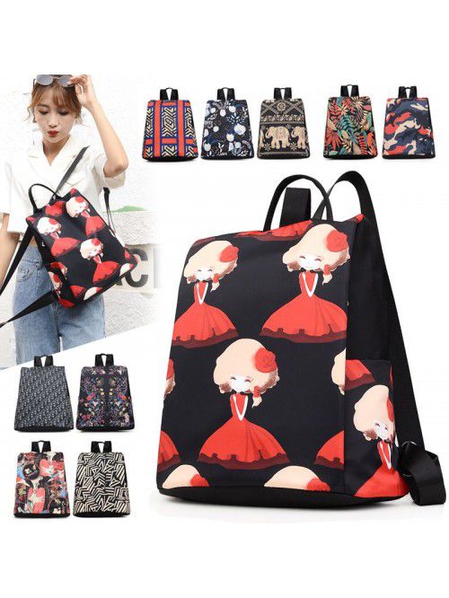 Multi pattern backpack backpack women's leisure on...