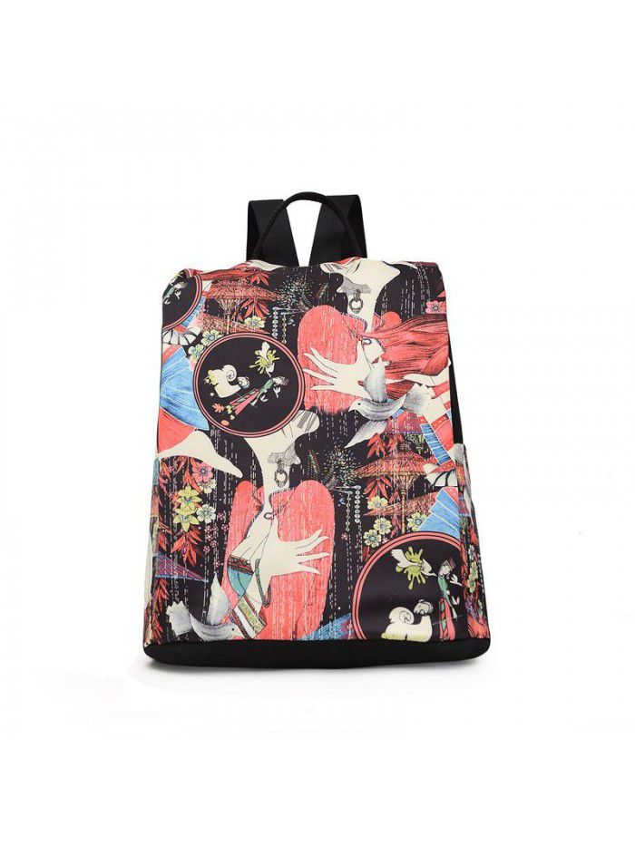 Multi pattern backpack backpack women's leisure one shoulder handbag travel simple computer bag junior high school student bag