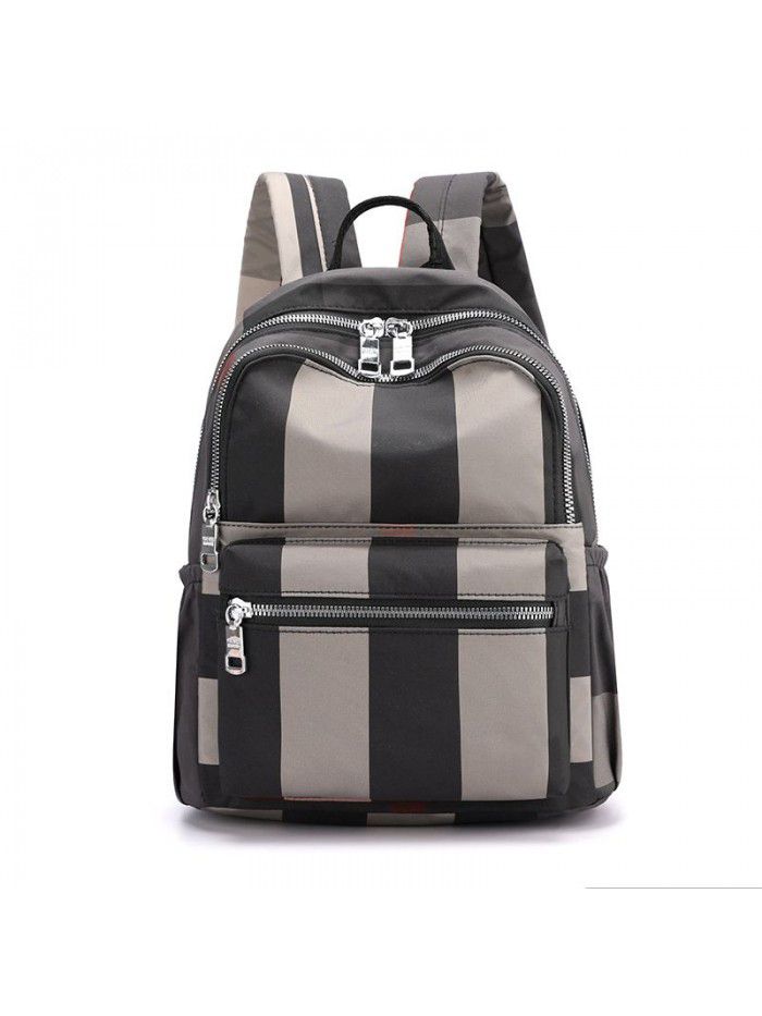 New light backpack stripe nylon bag women's leisure backpack fashion trend middle aged mother bag