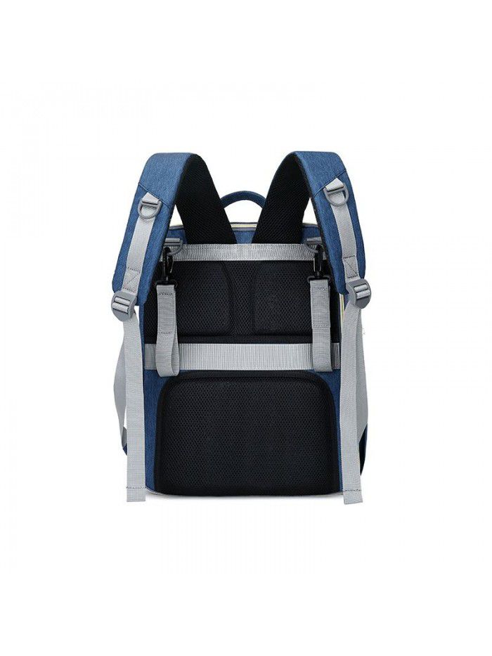 new double shoulder Mummy Bag Bed portable foldable baby bag multi function mother baby bag back milk bag diaper bag