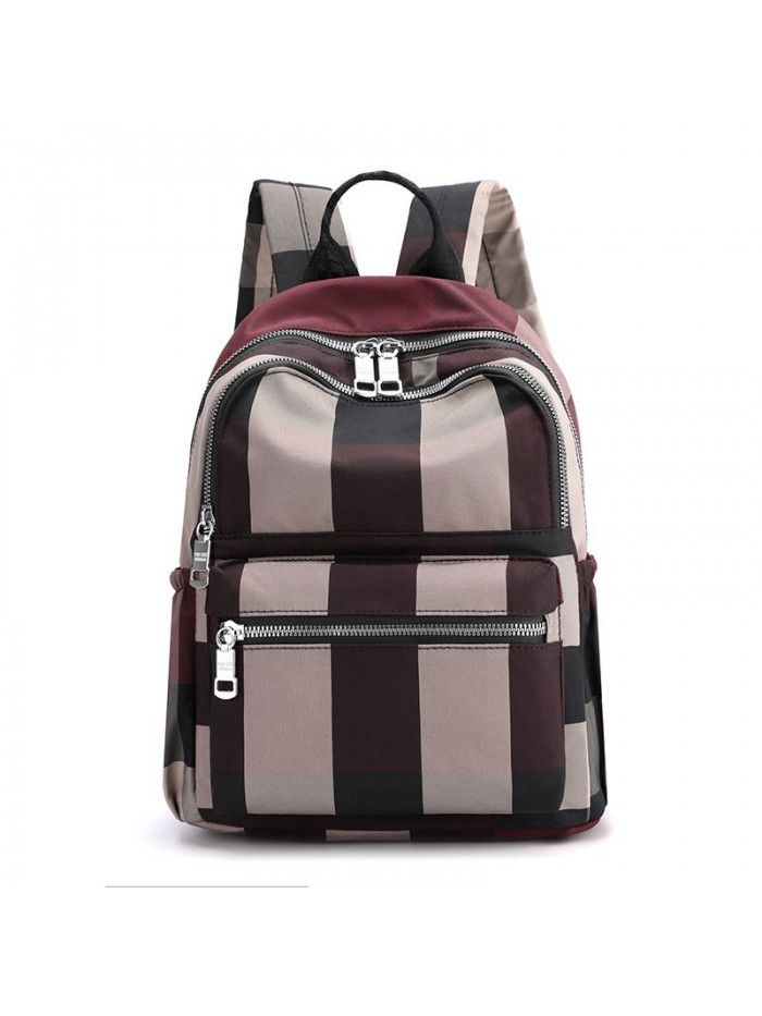 New light backpack stripe nylon bag women's leisure backpack fashion trend middle aged mother bag