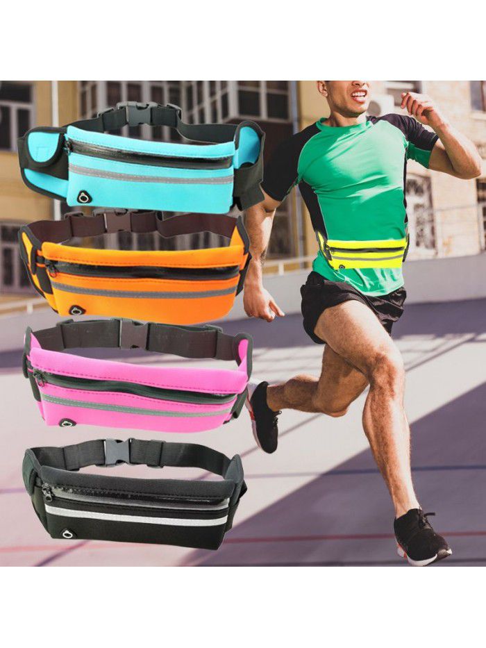 Running waist bag outdoor fitness anti sweat anti theft mobile phone bag men's and women's fashion kettle waist bag elastic fitness bag