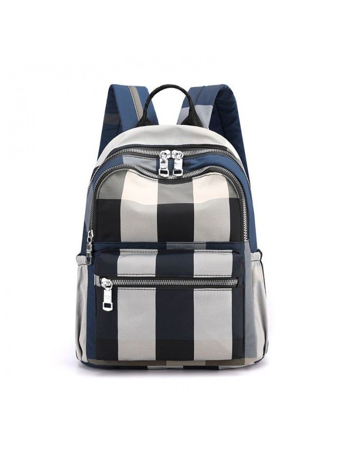 New light backpack stripe nylon bag women's leisure backpack fashion trend middle aged mother bag