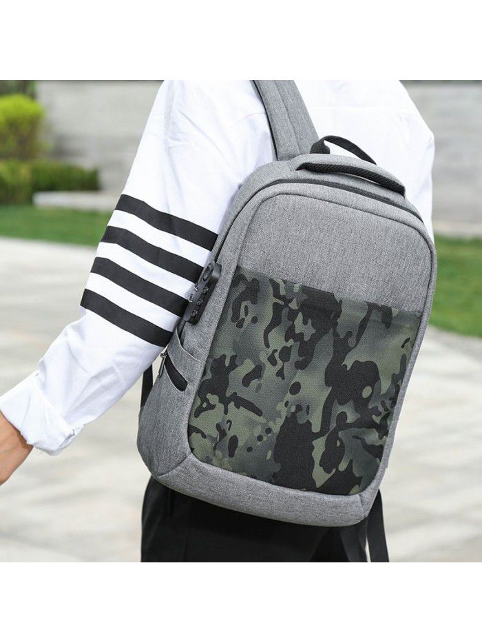 Feisha fashion schoolbag travel anti theft backpack charging men's fashion backpack leisure computer bag