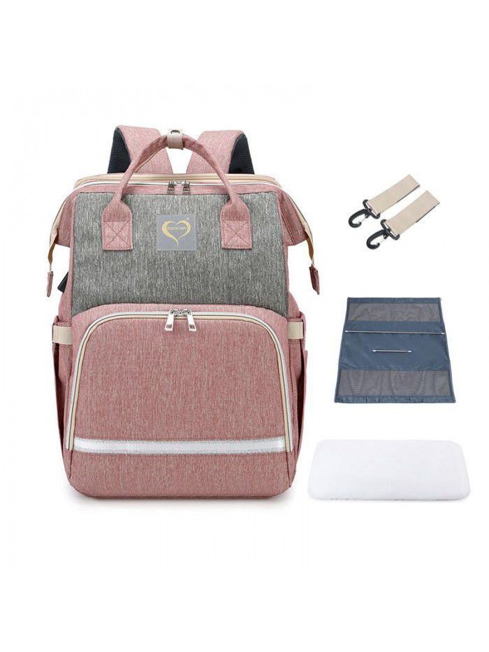  new anti mosquito sunshade folding bed, mummy bag, diaper table, portable backpack, baby bed, mother and baby bag