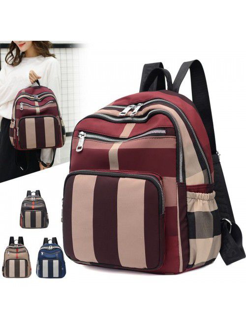 New striped backpack women's trend Korean fashion ...