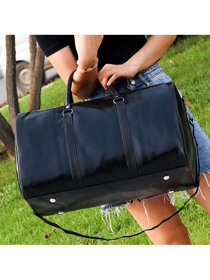 Travel Bag Handbag Pu retro travel bag large capacity short distance bag light exercise fitness 