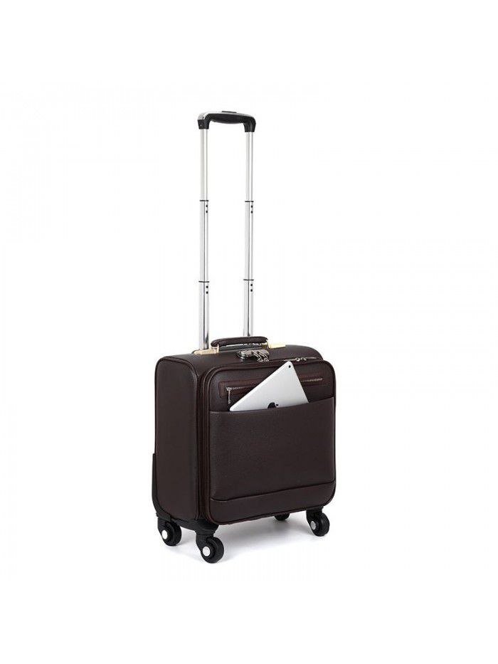 New Pu business boarding Mini student suitcase 18 inch universal wheel trolley case small fresh suitcase wholesale