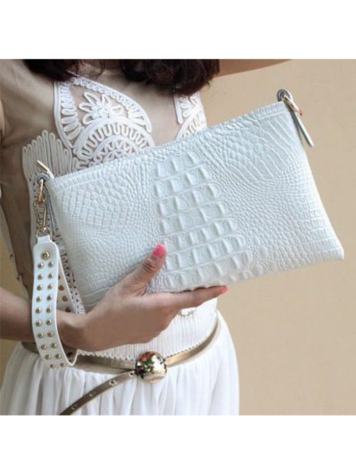 Crocodile handbag women's handbag 2019 new leather European and American fashion handbag One Shoulder Messenger Bag