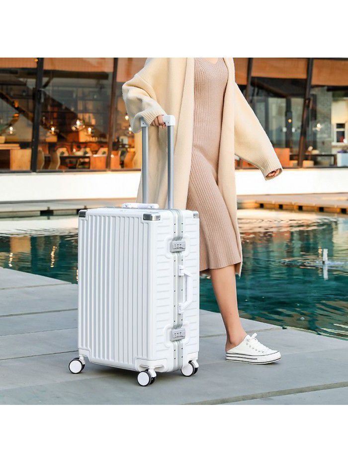 Luggage custom aluminum frame 20 inch universal wheel boarding code suitcase ins net red trolley box for men and women