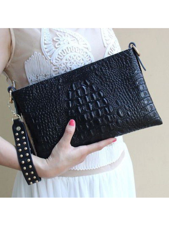 Crocodile handbag women's handbag 2019 new leather European and American fashion handbag One Shoulder Messenger Bag