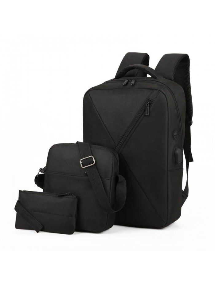 New three piece computer backpack Oxford spinning schoolbag men's and women's multifunctional backpack Korean Business Bag Fashion