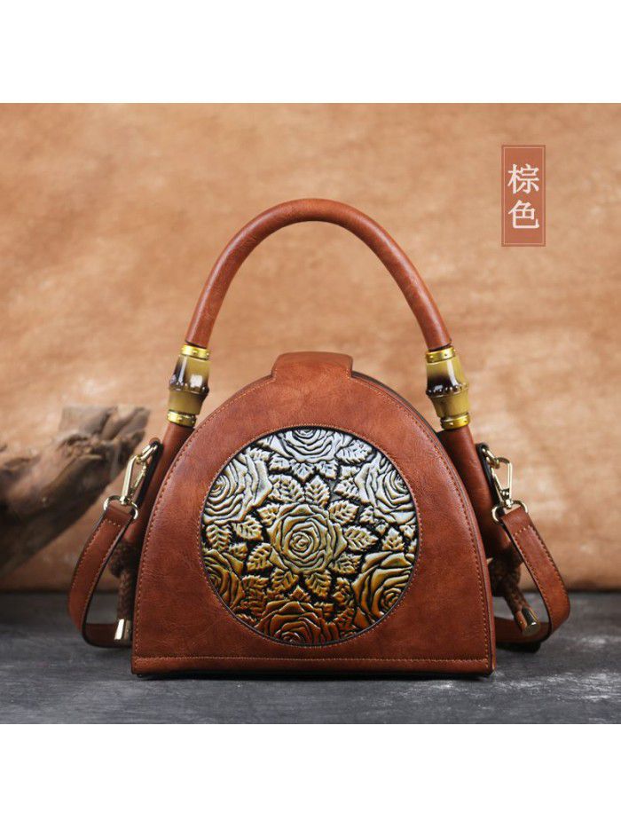  fashion women's bag new handbag retro embossed zipper women's single shoulder bag women's messenger bag