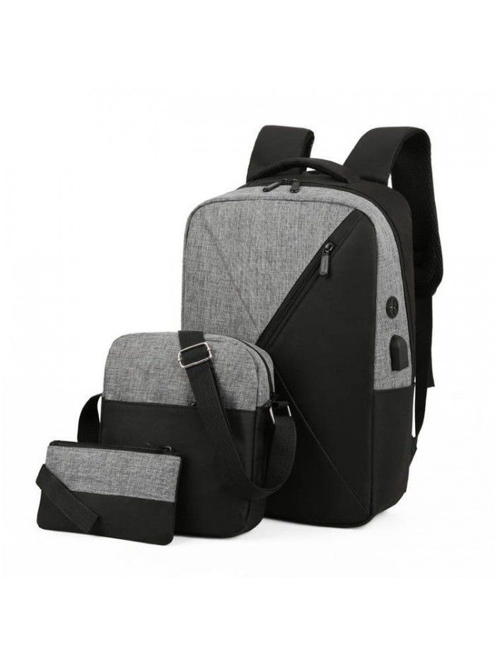 New three piece computer backpack Oxford spinning schoolbag men's and women's backpack Korean business bag