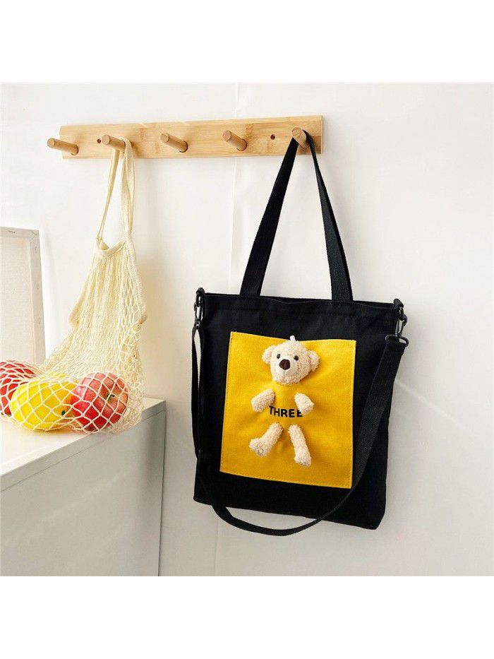  new single shoulder bag trend sweet Messenger Handbag Korean high capacity canvas women's bag