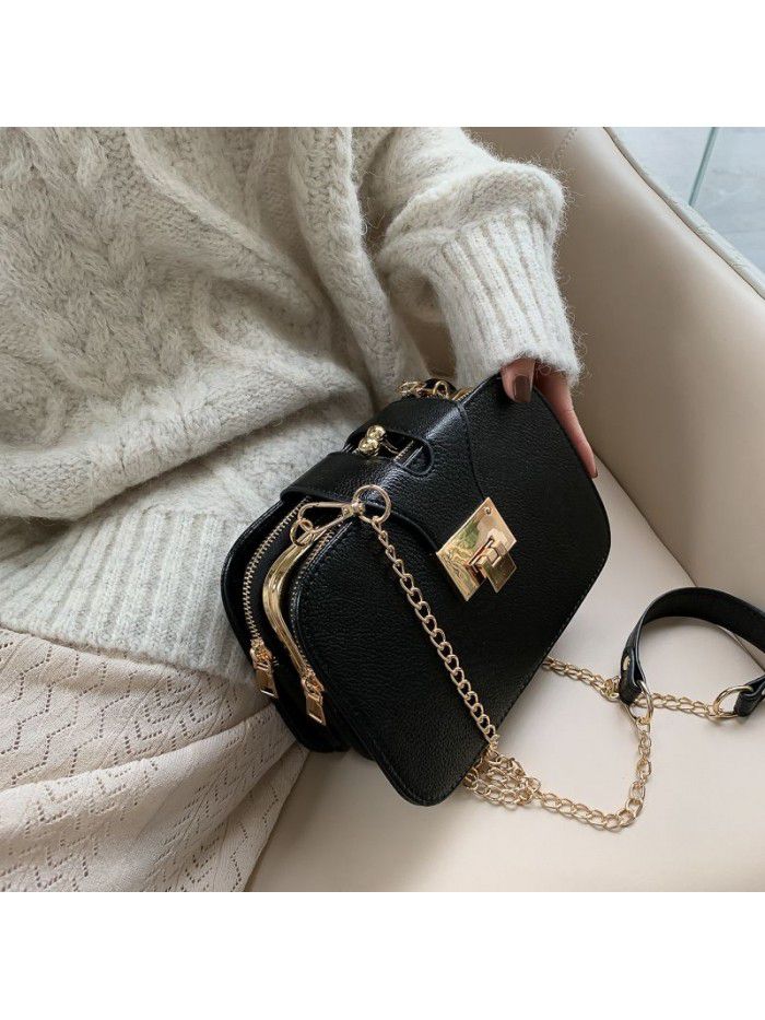  new women's Korean cross fashion women's bag Single Shoulder Bag Messenger Bag mobile phone small bag chain small square bag