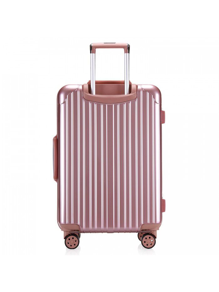 Code breaking clearance high grade aluminum frame trolley case 20 inch 24 inch striped suitcase boarding password box suitcase for men