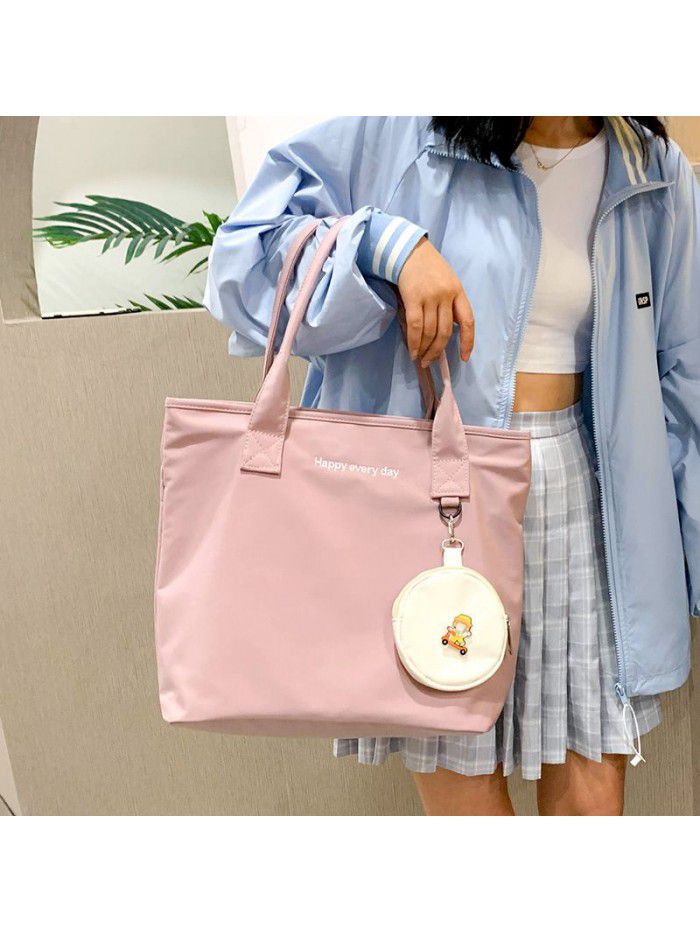 Korean autumn and winter new handbag women's large capacity fashion simple single shoulder bag student literature bag