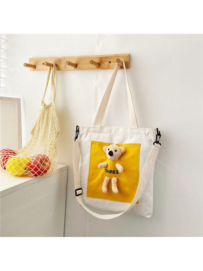  new single shoulder bag trend sweet Messenger Handbag Korean high capacity canvas women's bag