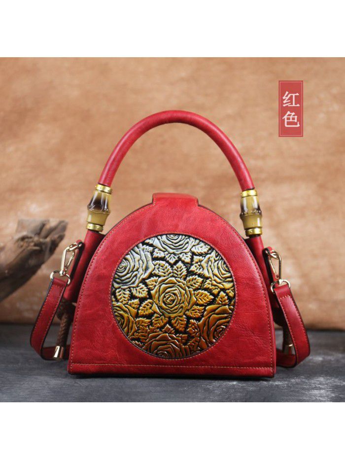  fashion women's bag new handbag retro embossed zipper women's single shoulder bag women's messenger bag