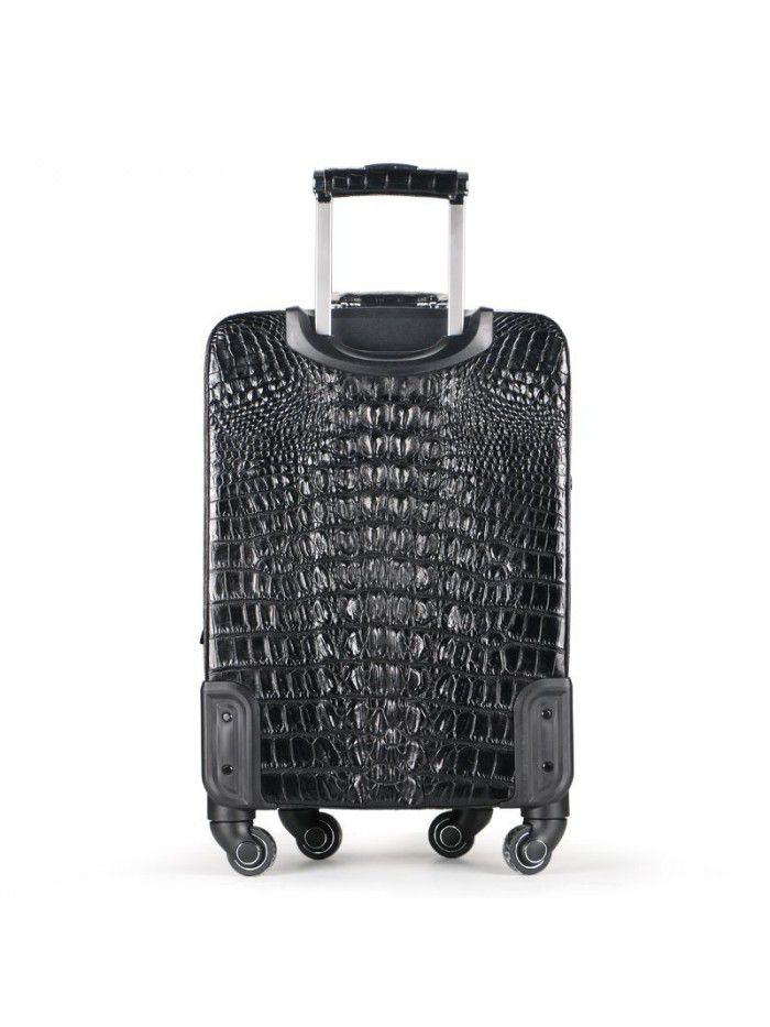 Men's crocodile leather Trolley Case universal wheel multi-functional leather luggage custom wholesale business leisure travel case