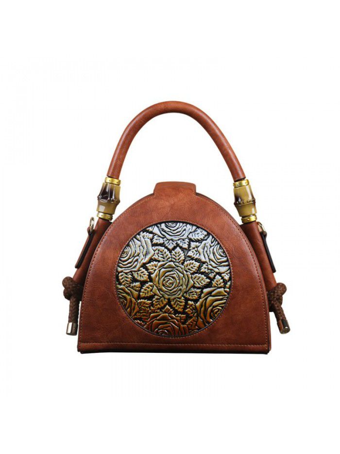  fashion women's bag new handbag retro embossed zipper women's single shoulder bag women's messenger bag