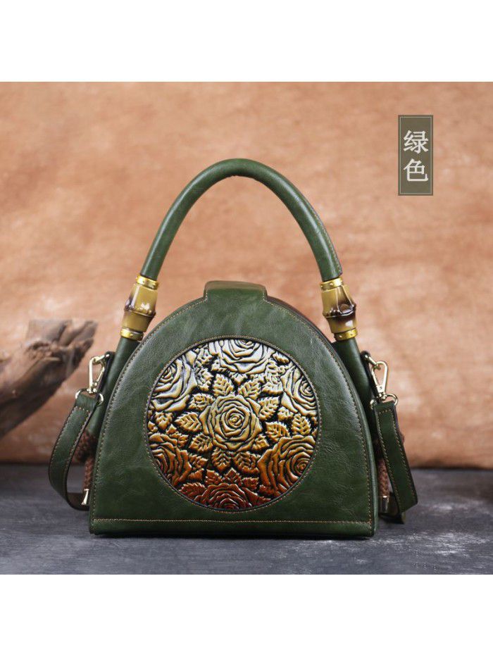  fashion women's bag new handbag retro embossed zipper women's single shoulder bag women's messenger bag