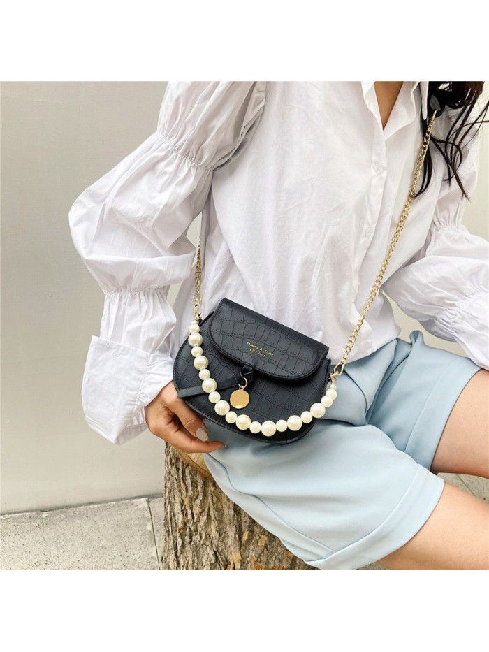 Shangxin women's small bag 2021 summer fashion stone Single Shoulder Messenger Bag saddle bag