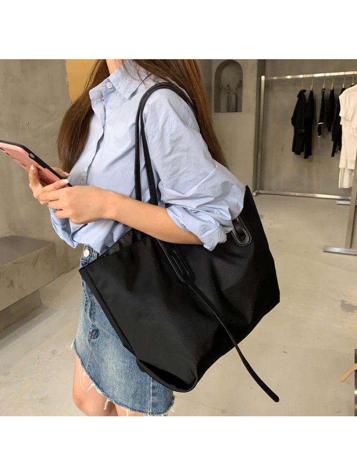 Nylon large capacity Tote Bag single shoulder portable bag 2020 new women's bag simple pink leisure shopping bag fashion